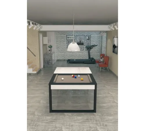 Комплект 2 в 1 «Pride» — бильярдный обеденный стол для пула 7 ф + 4 стула (беленый дуб, столешница, аксессуары + сукно)