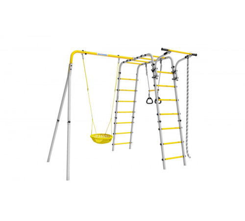 Детский спортивный комплекс для дачи ROMANA Веселая лужайка - 2 (желтый/серый)